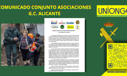 COMUNICADO CONJUNTO ASOCIACIONES GUARDIA CIVIL ALICANTE – GOTA FRIA (DANA)